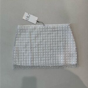 NWT Zara Silver Sequin Mini Skirt